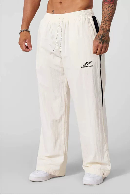 American fashion brand YOUNGLA splicing loose sports pants European and American fitness training trend casual pants cross-border