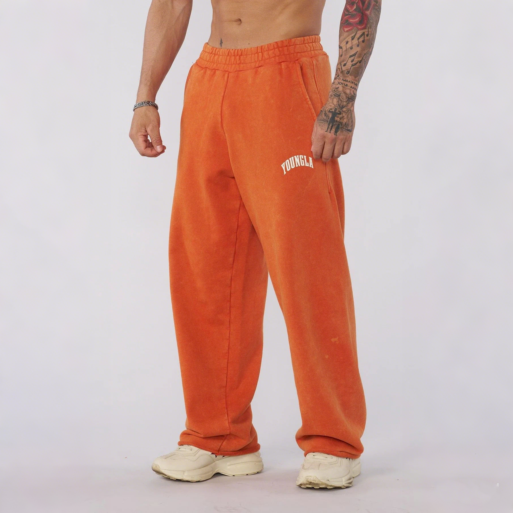 European and American new trendy brand YOUNG LA, slow runners, sports straight leg pants, casual fitness training, loose pants for men