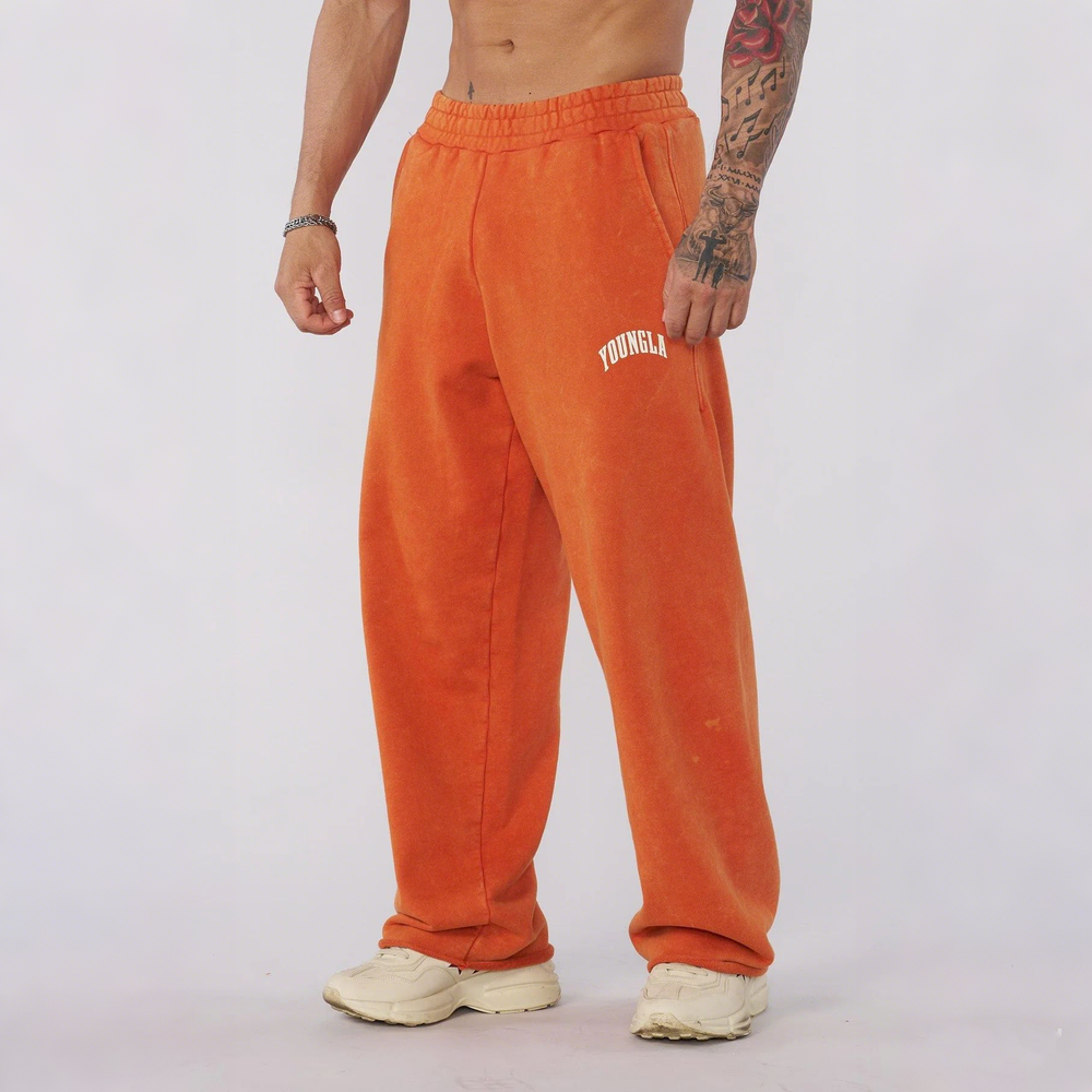 European and American new trendy brand YOUNG LA, slow runners, sports straight leg pants, casual fitness training, loose pants for men