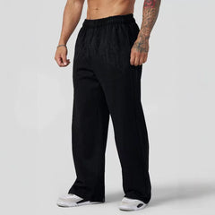 American style trendy YOUNGLA fitness straight leg pants, loose jogging, casual trend, versatile looped cotton pants