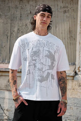 Cross border foreign trade American trendy brand YoungLa skeleton short sleeved loose cotton round neck fitness running T-shirt for men