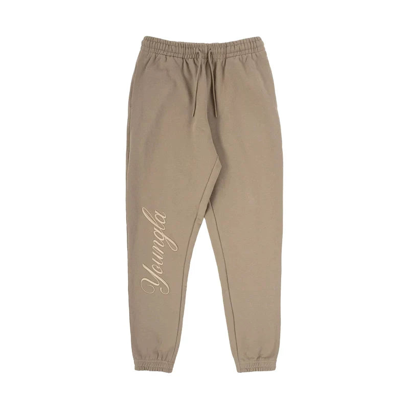 Cross border foreign trade, European and American trendy brand YOUNG LA sports and fitness pants, American casual embroidered looped leg binding pants