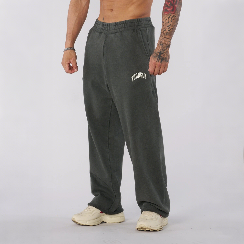 European and American new trendy brand YOUNG LA, slow runners, sports straight leg pants, casual fitness training, loose pants for men