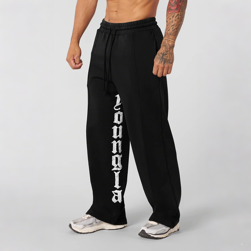 European and American trendy brand YOUNG LA sports printed fitness pants for men's training, running, drawstring, casual straight leg pants