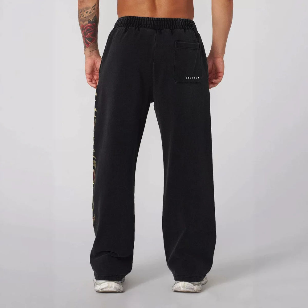 European and American trendy brand YOUNG LA sports straight leg pants American men's fitness training outdoor casual loose pants