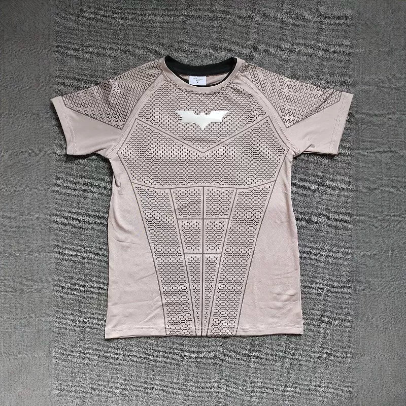 American fashion brand YOUNG LA fitness T-shirt Batman quick drying breathable elastic slim fit short sleeved training top