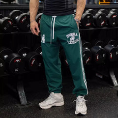 American trend YONGLA striped sports pants for fitness training, quick drying, breathable, elastic, casual pants for men, foreign trade