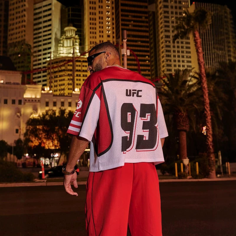 YOUNGLA美式新款男士超大T恤 UFC联盟同款运动健身速干透气短袖男