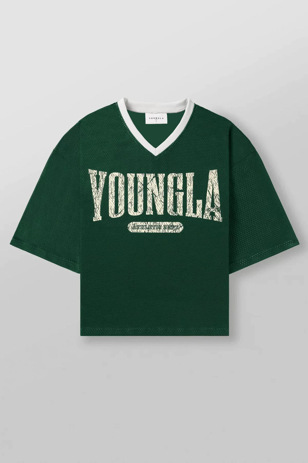 跨境外贸美式潮牌YoungLa超大款运动T恤男士健身速干网眼短袖上衣