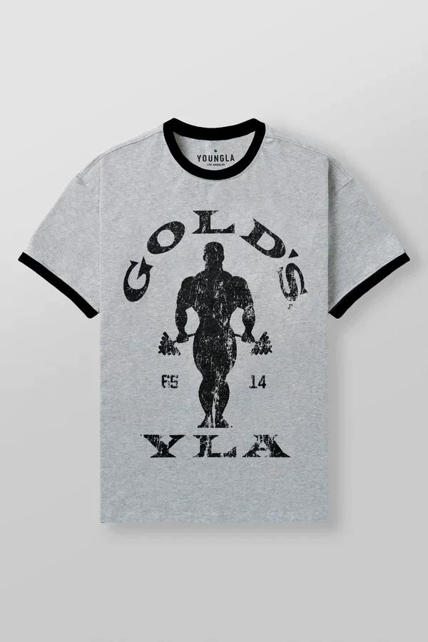YOUNG LA American Trendy Brand Fitness Sports Short Sleeve Quick Drying Breathable Loose Large Mesh Trendy T-shirt Top for Men (2)