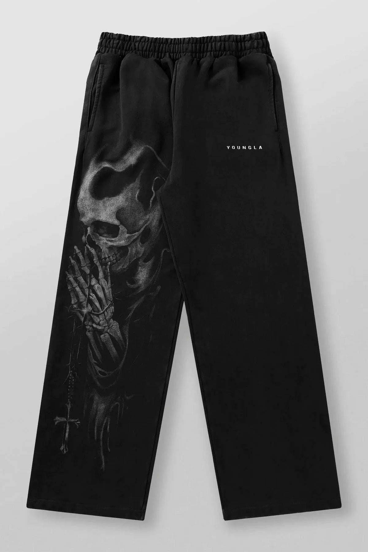 New American High Street Retro Hip Hop YOUNG LA Men's Fitness Sports Pants European and American Trendy Brand Casual Straight Pants