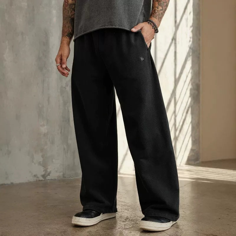 American fashion brand YOONGLA fitness straight leg pants, jogging training, tied rope, casual loose straight leg pants
