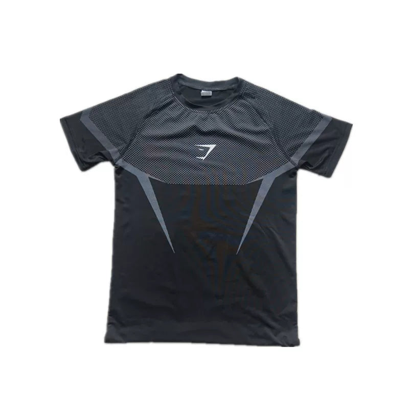 Cross border foreign trade American trendy brand YOUNG LA leisure sports fitness running jogging men's stretch t-shirt training suit