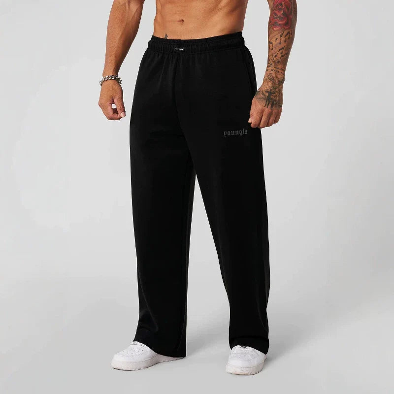 American fashion brand YOUNG LA sports wide leg straight leg sweatpants, versatile fitness printed casual pants, cross-border foreign trade