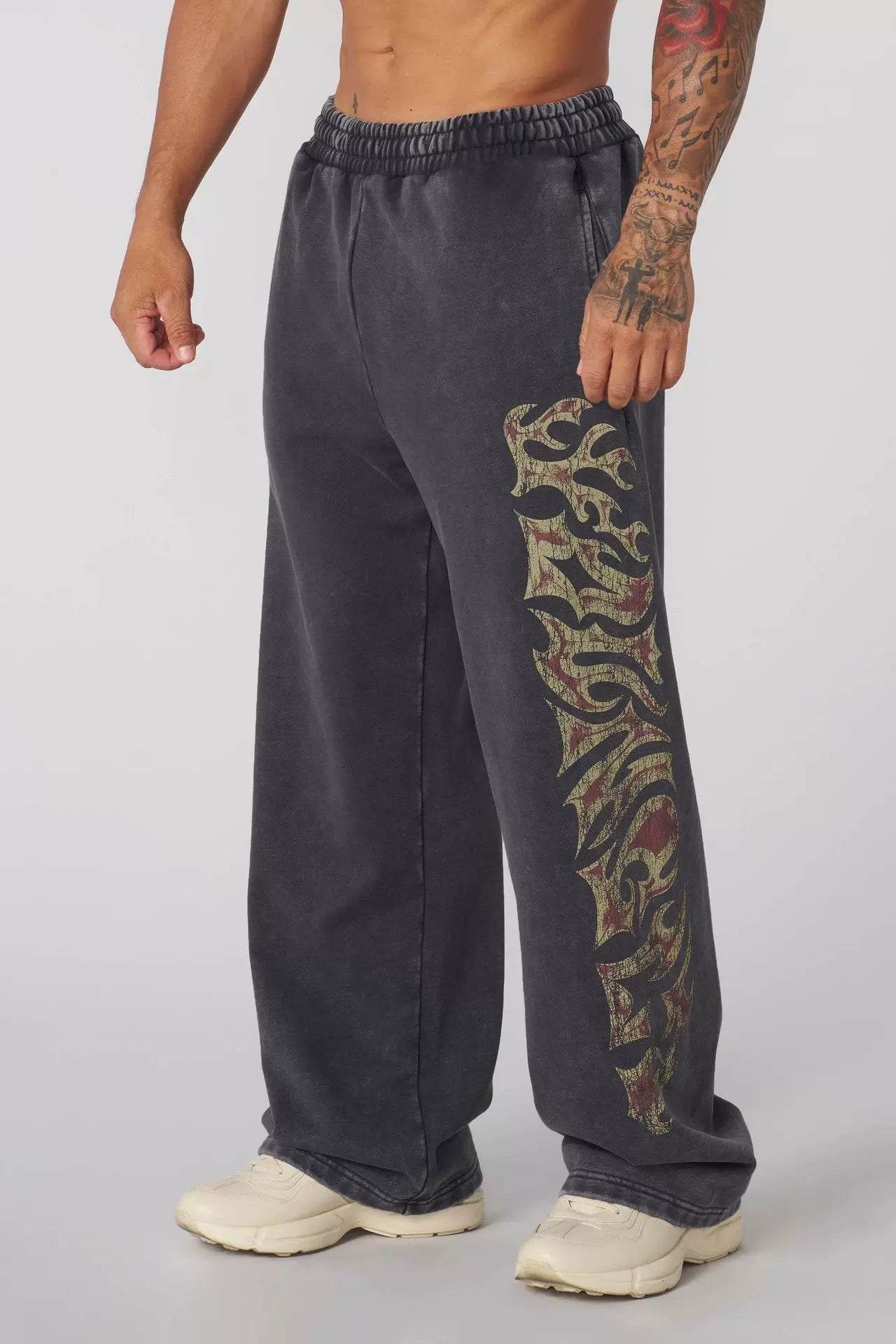 European and American trendy brand YOUNG LA sports straight leg pants American men's fitness training outdoor casual loose pants