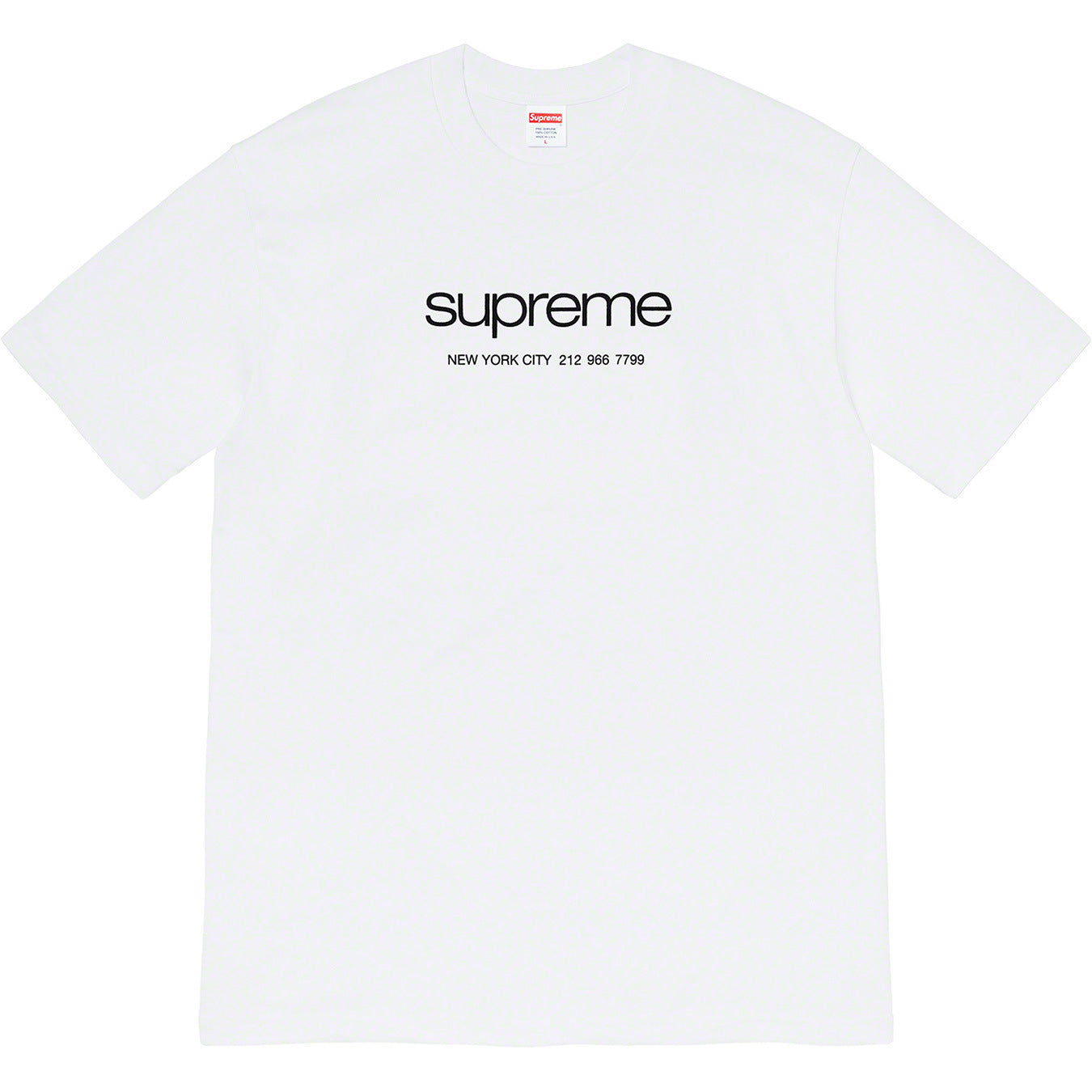Supreme Minimal Linear Logo White Tee