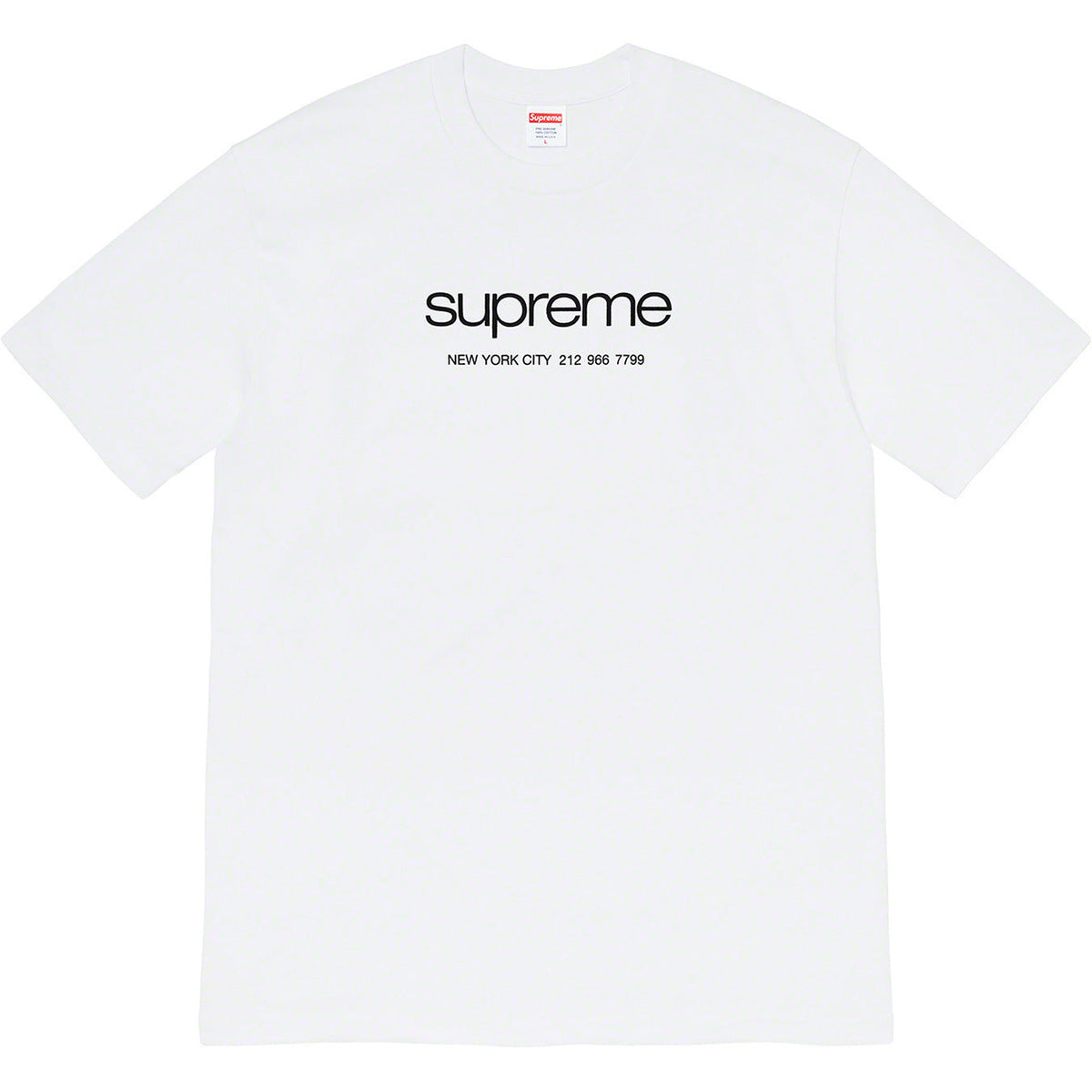 Supreme Minimal Linear Logo White Tee