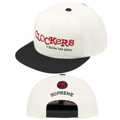 Supreme x Spike Lee Clockers Off-White and Black Snapback Hat