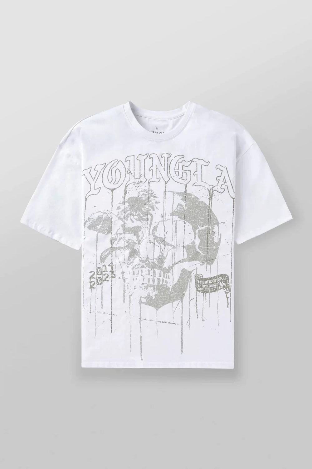 Cross border foreign trade American trendy brand YoungLa skeleton short sleeved loose cotton round neck fitness running T-shirt for men