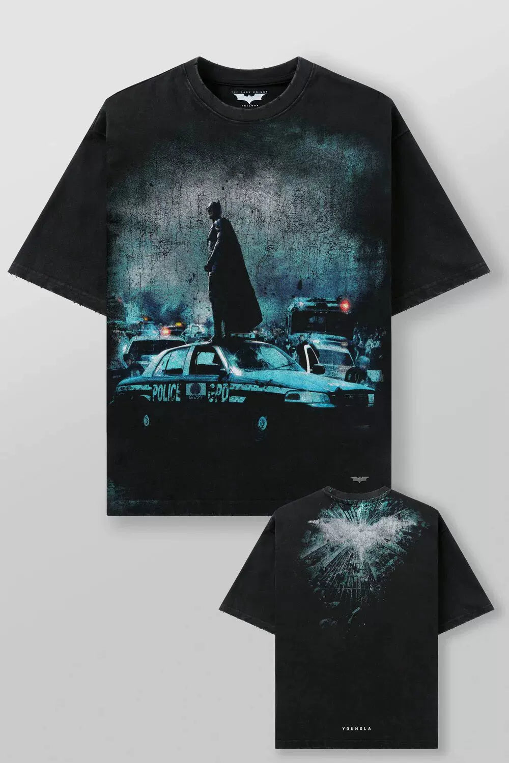 American trendy brand YOONGLA fitness sports clown Batman short sleeved jogging casual loose cotton round neck T-shirt