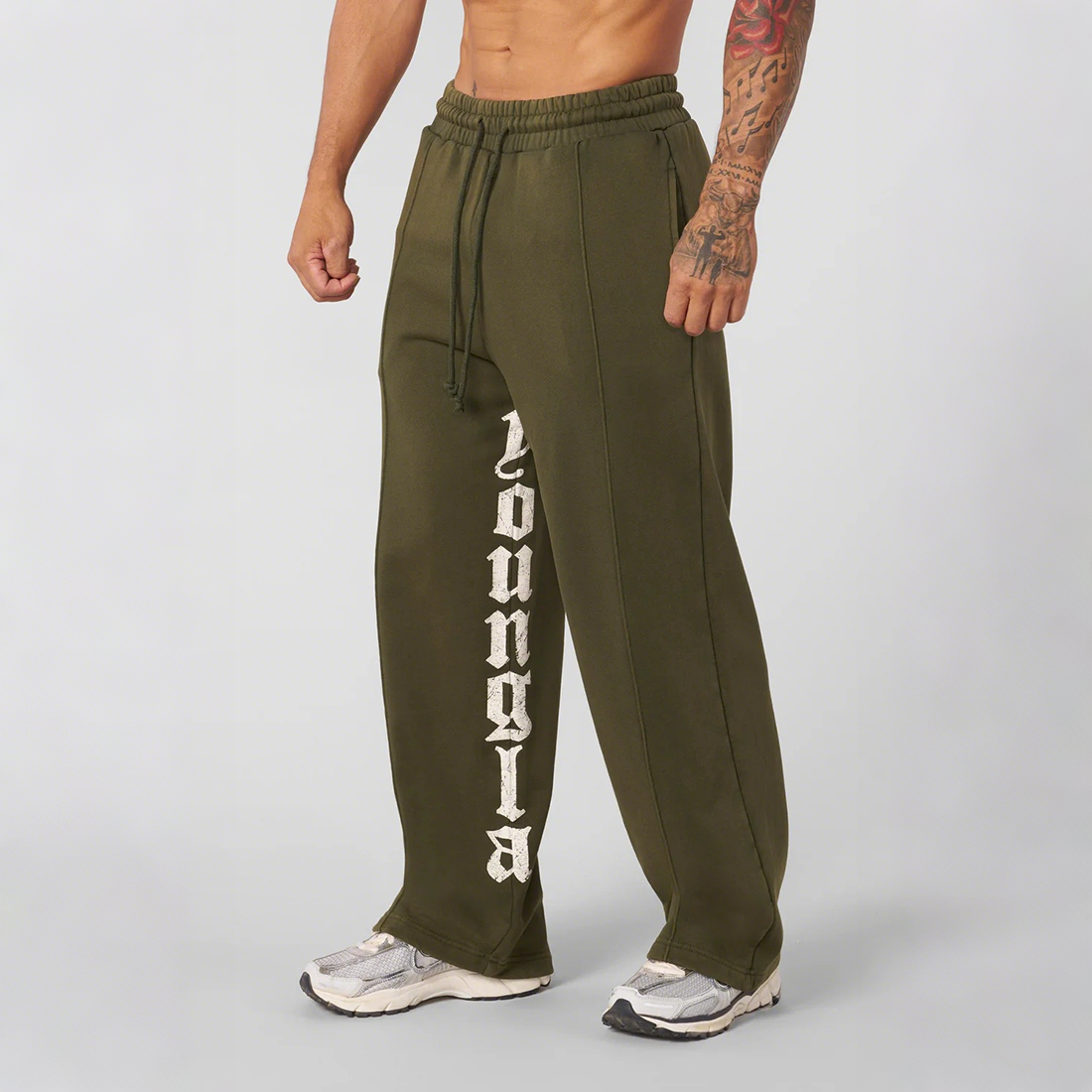 European and American trendy brand YOUNG LA sports printed fitness pants for men's training, running, drawstring, casual straight leg pants