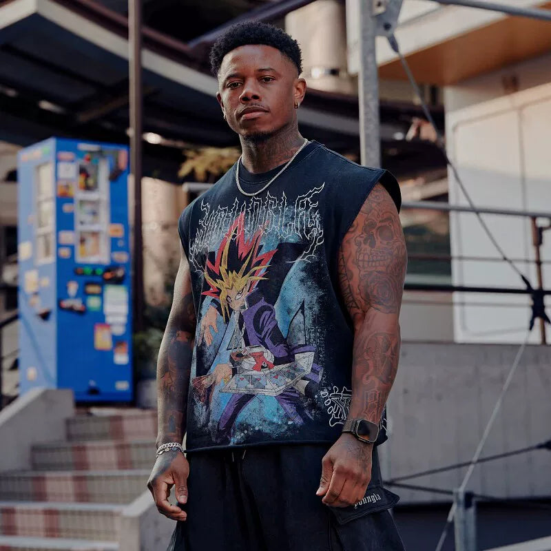 American fashion brand YOUNGLA collaborates with Superman men's vest, muscle sports fitness basketball sleeveless top