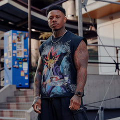 American fashion brand YOUNGLA collaborates with Superman men's vest, muscle sports fitness basketball sleeveless top