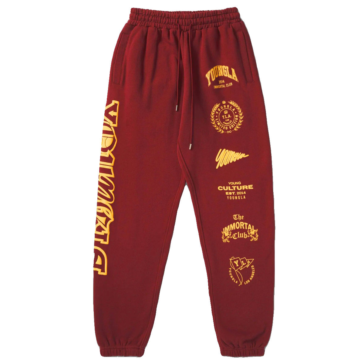 Cross-border foreign trade European and American trendy brand youngLa sports trousers American muscle fitness exercise casual foot trousers