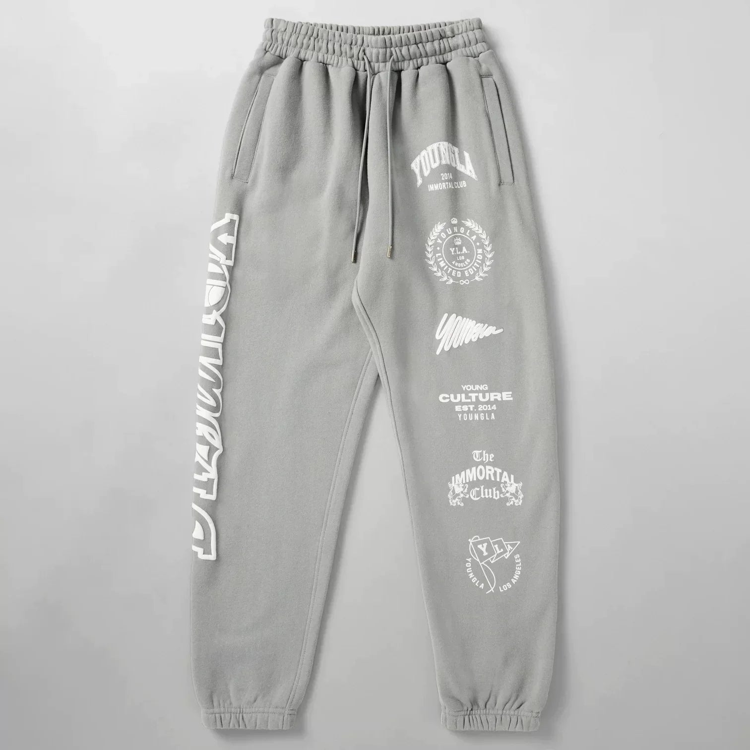 Cross-border foreign trade European and American trendy brand youngLa sports trousers American muscle fitness exercise casual foot trousers