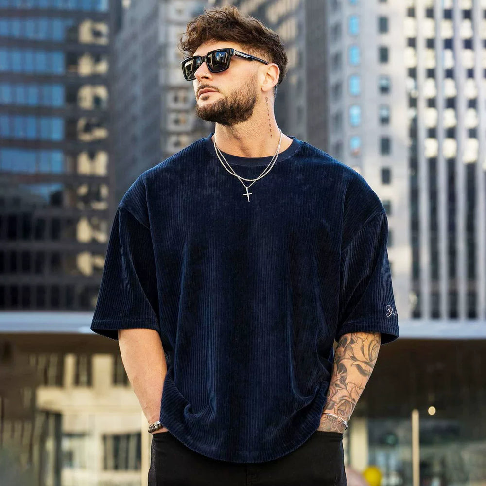 American style loose sports short sleeved T-shirt, plus size casual fitness top, European and American style trendy round neck top, suitable for all seasons