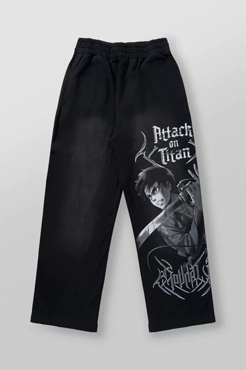 Spring and Autumn YoungLa pants American sports pants, fitness pants, cotton looped printed wide leg pants, cross-border foreign trade