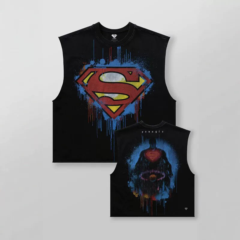 American fashion brand YOUNGLA collaborates with Superman men's vest, muscle sports fitness basketball sleeveless top