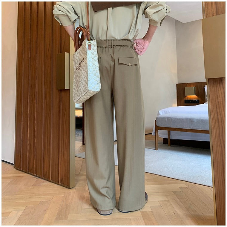 Straight Fit Wide-Leg Pants