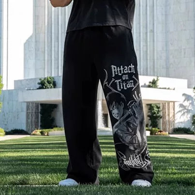 Spring and Autumn YoungLa pants American sports pants, fitness pants, cotton looped printed wide leg pants, cross-border foreign trade