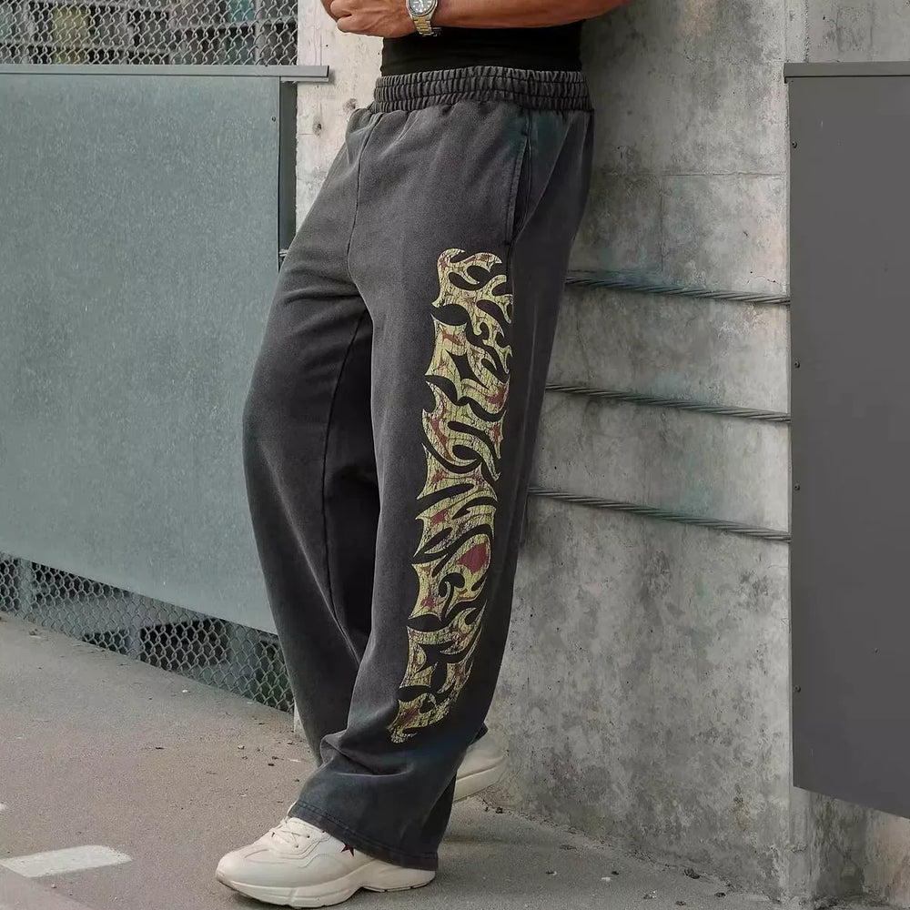 European and American trendy brand YOUNG LA sports straight leg pants American men's fitness training outdoor casual loose pants