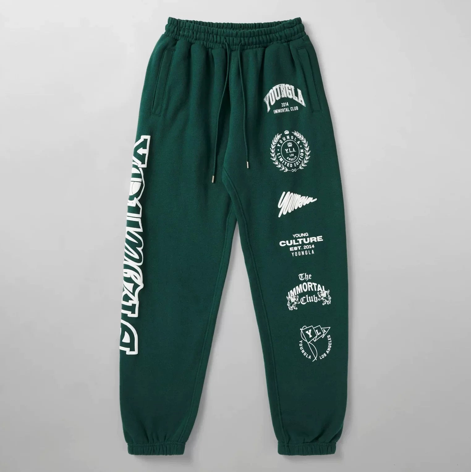 Cross-border foreign trade European and American trendy brand youngLa sports trousers American muscle fitness exercise casual foot trousers