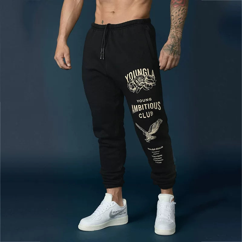 Autumn and Winter New American Men's Health Pants, European and American YOUNG LA Long Style Sports, Leisure, Fitness, Training, Legged Pants