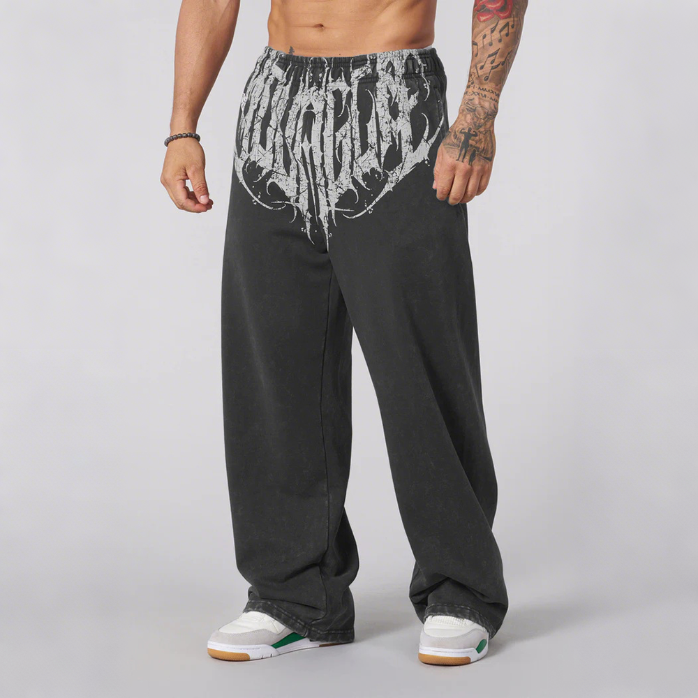 New American fashion brand YOUNG LA fitness training casual loose straight leg pants men's jogging sports pants foreign trade
