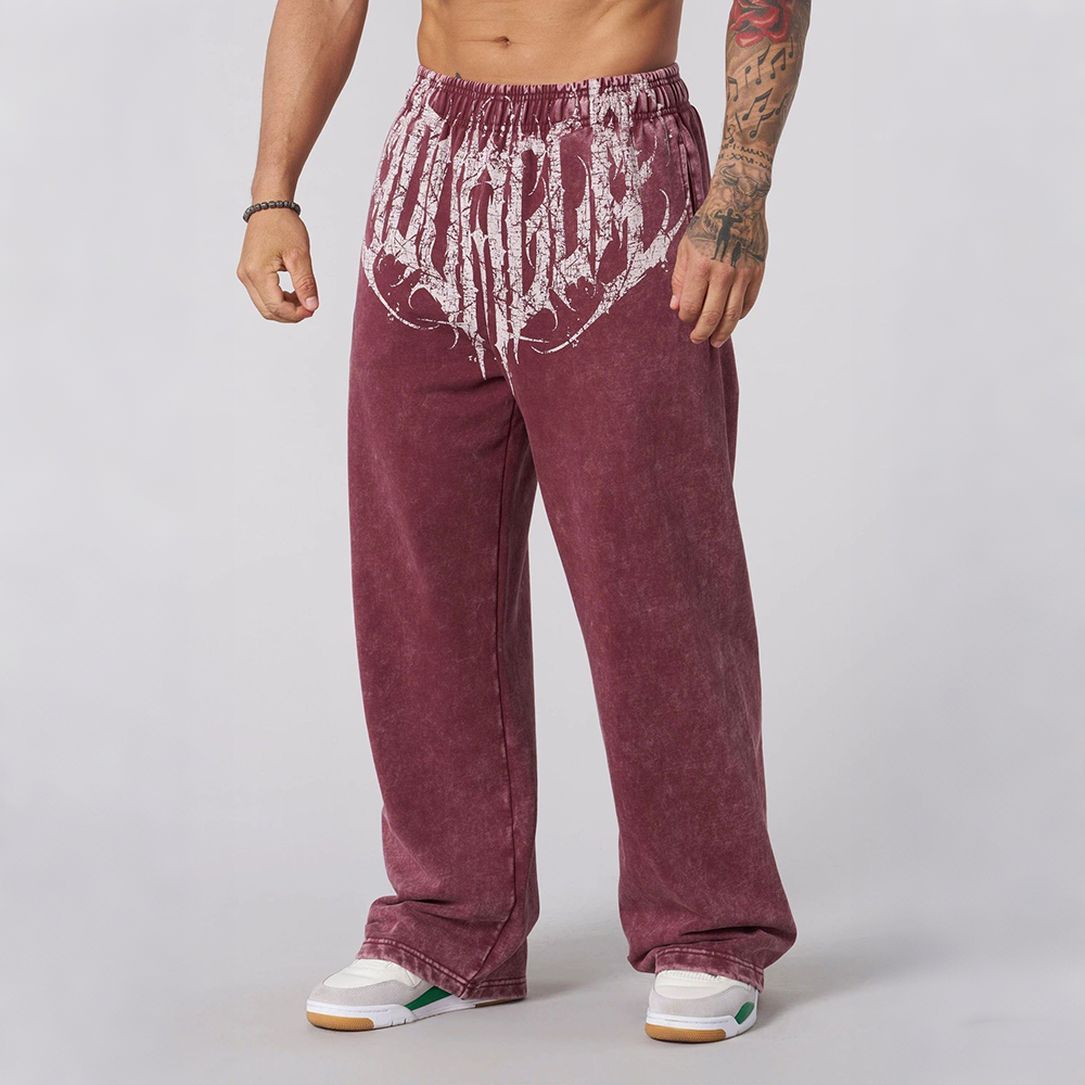 New American fashion brand YOUNG LA fitness training casual loose straight leg pants men's jogging sports pants foreign trade