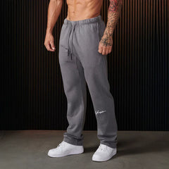 Autumn and Winter Trendy Brand YoungLa Men's Straight Leg Pants Heavy duty Woolen Embroidery Pants Jogger Sports Fitness Pants