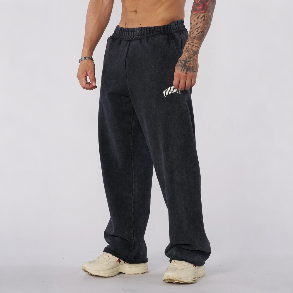 European and American new trendy brand YOUNG LA, slow runners, sports straight leg pants, casual fitness training, loose pants for men