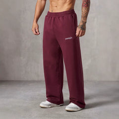 European and American fashion brand YOUNG LA men's straight leg sports pants, American jogging and fitness training embroidery casual long pants