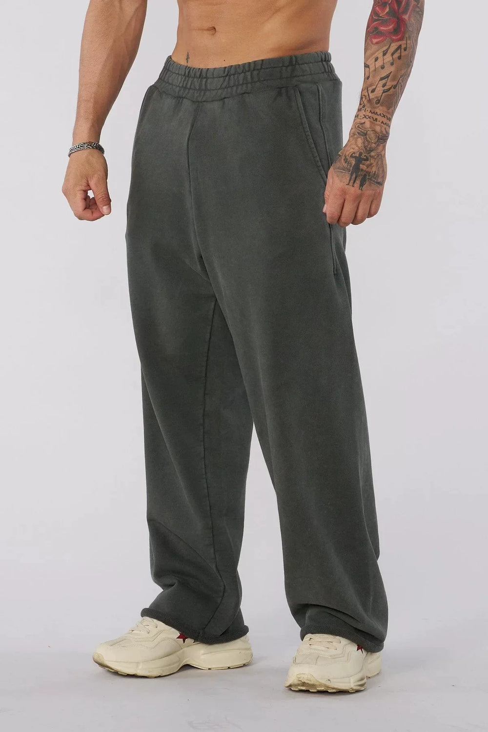 European and American new trendy brand YOUNG LA, slow runners, sports straight leg pants, casual fitness training, loose pants for men