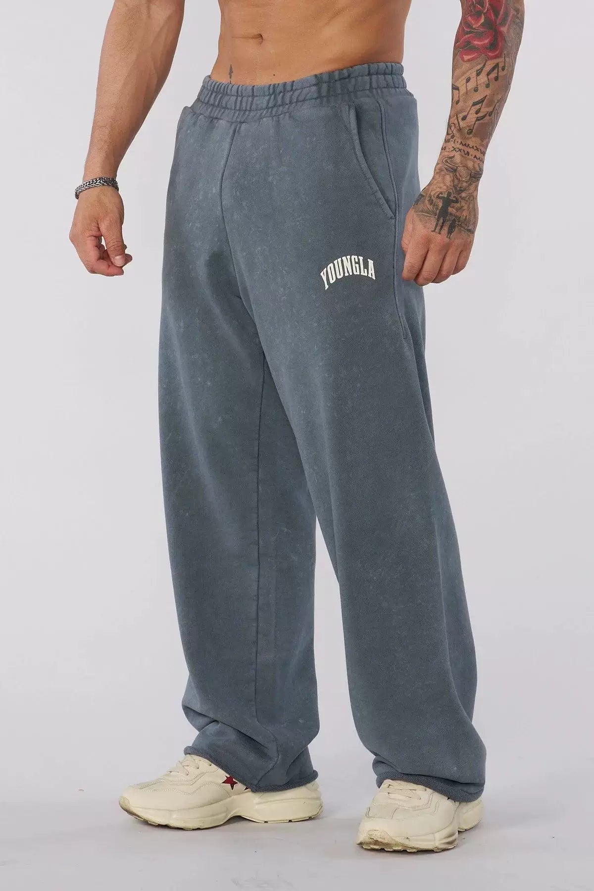 European and American new trendy brand YOUNG LA, slow runners, sports straight leg pants, casual fitness training, loose pants for men