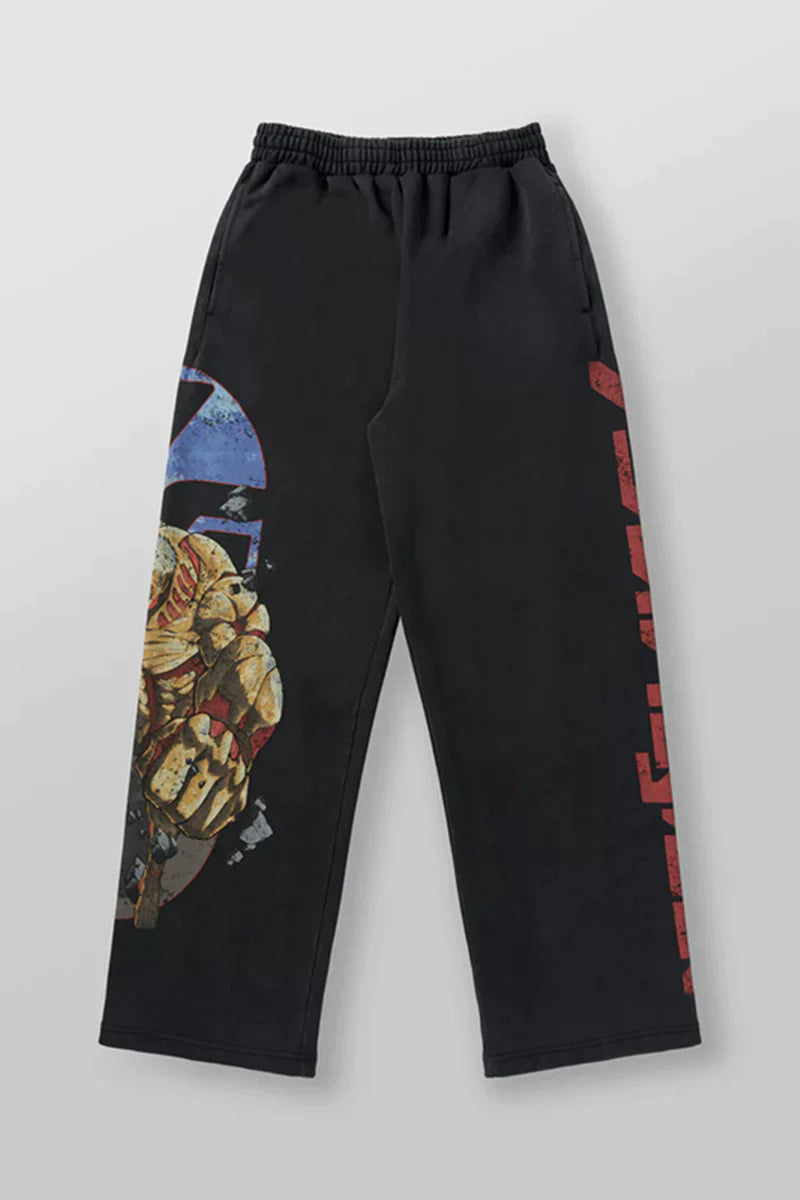 Spring and Autumn YoungLa pants American sports pants, fitness pants, cotton looped printed wide leg pants, cross-border foreign trade