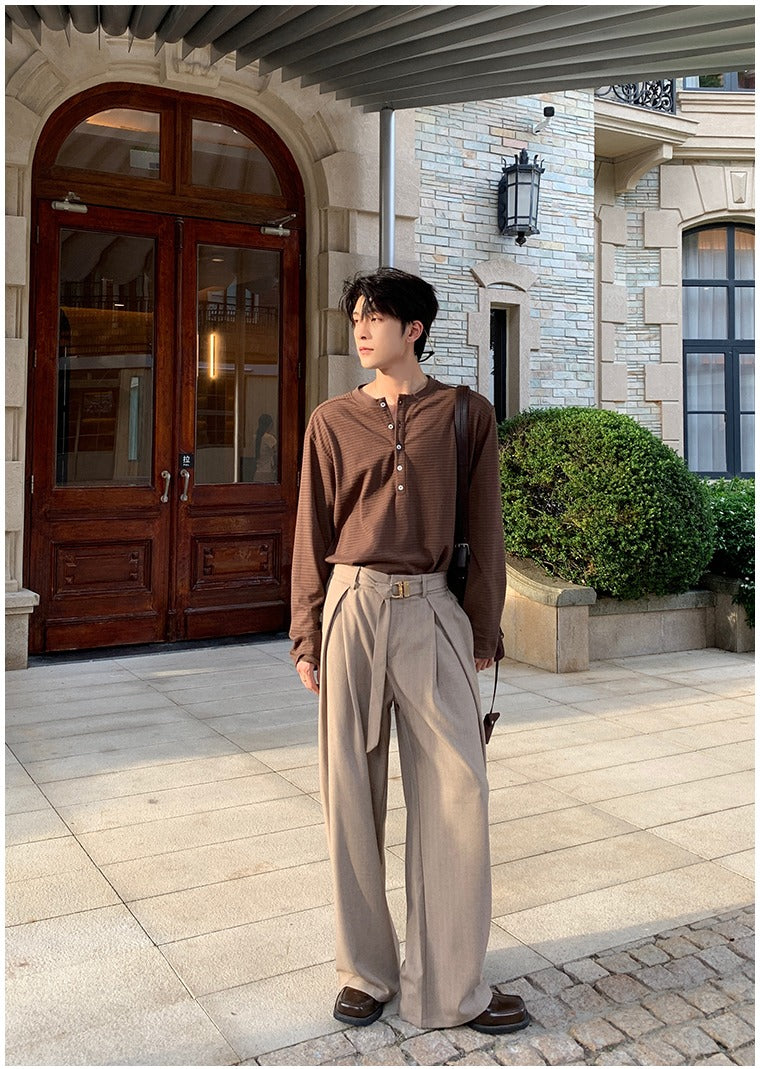 Straight Fit Wide-Leg Pants