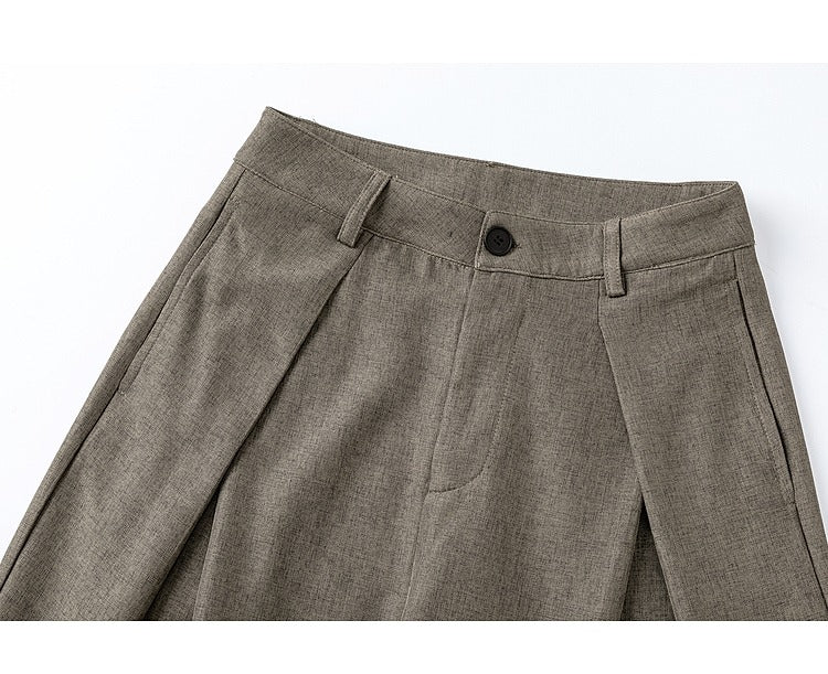 Pleated Wide Leg Casual Pants