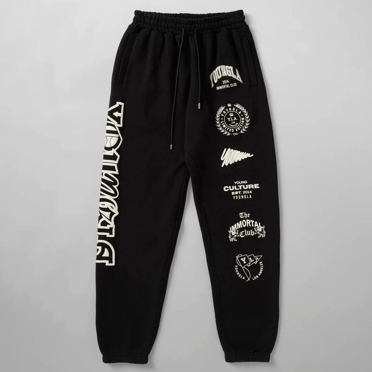 Cross-border foreign trade European and American trendy brand youngLa sports trousers American muscle fitness exercise casual foot trousers