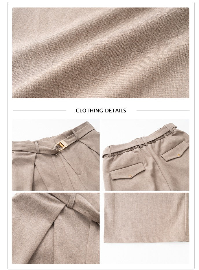 Straight Fit Wide-Leg Pants