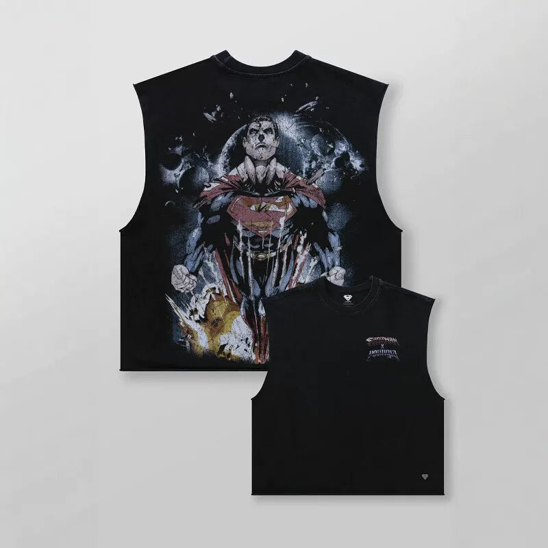 American fashion brand YOUNGLA collaborates with Superman men's vest, muscle sports fitness basketball sleeveless top
